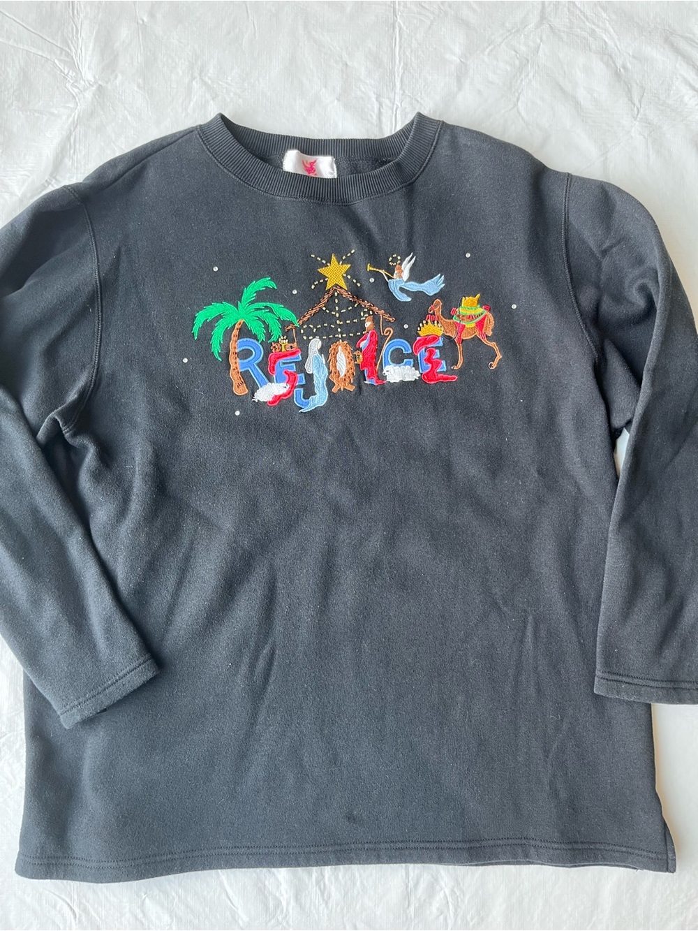 Quacker Factory Rejoice Nativity Christmas Sweatshirt